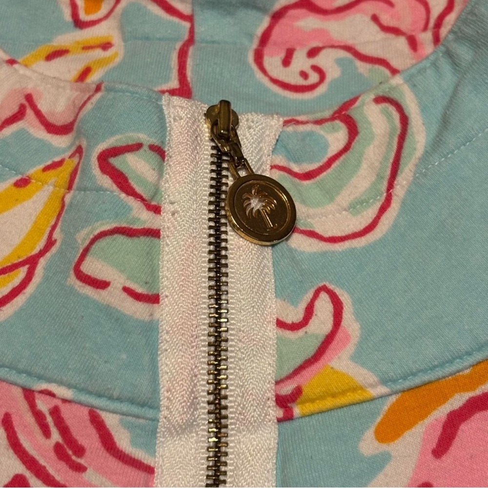 Lilly Pulitzer Skipper Popover Sweatshirt XS Floral Half Zip Pullover Preppy - Picture 4 of 5